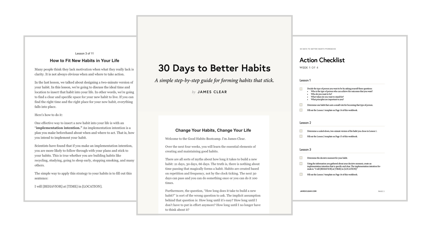 30 Days to Better Habits Workbook